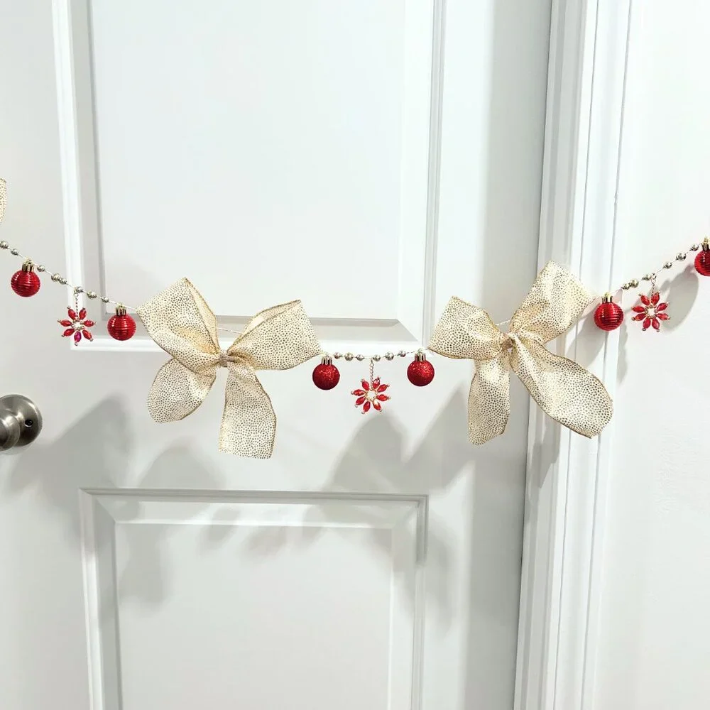 Handmade Gold/Red Christmas Garland